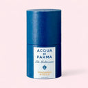 Marine blue Acqua Di Parma Blu Mediterraneo Eau de Toilette 100ml packaging on light neutral pink background