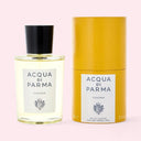 Acqua di Parma cologne 100ml bottle and packaging on a light pink background