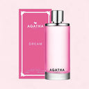 Agatha Paris Dream Eau de Toilette 100ML perfume bottle and packaging on a pink background | BEAUTE KNOWS AUSTRALIA