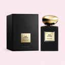 Armani Prive Rose dArabie Eau de Parfum Intense 100ml perfume bottle and packaging on a light pink background