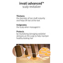 Advertisement for invati advanced scalp revitalizer with text and hair illustration.