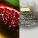 Pomegranate with a text overlay about the nutripplenish aroma.