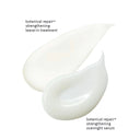 Ivory white coloured Aveda Botanical repair strenghthening leave-in treatement cream and bontanical repair strengthening overnight serum with labelling text on a white background | BEAUTE KNOWS AUSTRALIA