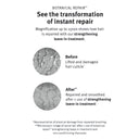 Before and after effect on magnification up to 1500x for botanical repair treatment showing hair being repaired and smoothed after 1 use of strengthening leave-in treatement | BEAUTE KNOWS AUSTRALIA