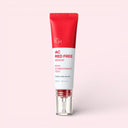 BEAUTE KNOWS Red and white Beauty of Majesty BOM AC Red Free Serum 30ml tube on a light pink background