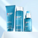 Three Biotherm Homme skincare products on a light blue background
