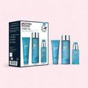 Biotherm Homme skincare product set with packaging on a light pink background