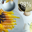 Product packaging with ingredients listed and a focus on high-performance components.