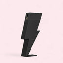 Carolina Herrera Bad Boy Eau deP arfum 50ml Black lightning bolt-shaped perfume bottle on a light pink background