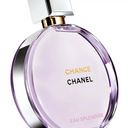 Chanel Chance perfume bottle on a white background