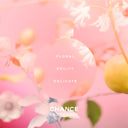 Floral and fruity product with 'Chance Eau Tendre' branding on a pink background