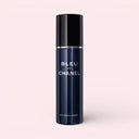 BEAUTE KNOWS Chanel Bleu All-Over Body Spray 100ml deodorant spray bottle on a light pink background