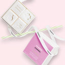 BEAUTE KNOWS Chanel Chance Eau Fraîche Gentle Perfumed Soaps 4x40g Limited Edition set packaging on a light pink background