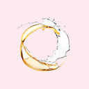 Circular splash of Clarins Double Serum Light Texture content liquid on a pink background