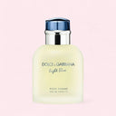 Dolce & Gabbana Light Blue Pour Homme Eau de Toilette 75ml perfume bottle on a light pink background
