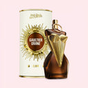 BEAUTE KNOWS Jean Paul Gaultier Gaultier Divine Elixir Parfum 100ml perfume bottle and packaging on a light pink background