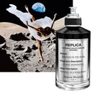 Maison Margiela Replica Fantasies Dancing On The Moon Eau de Parfum 100ml perfume bottle and surface of the mood and a contemporary female dancer 