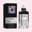 Maison Margiela Replica Fantasies Flying Eau de Parfum 100ml bottle and packaging on light pink background
