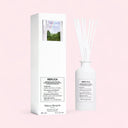 Maison Margiela Replica When the Rain Stops Scented Diffuser 185ml diffuser bottle and packaging on a light pink background