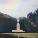 Maison Margiela Replica When the Rain Stops Scented Diffuser 185ml Diffuser with sticks on a stand against a natural background