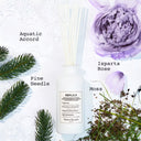 Maison Margiela Replica When the Rain Stops Scented Diffuser 185ml bottle and reeds with floral and greenery elements on a light background
