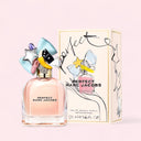 Marc Jacobs Perfect Eau de Parfum 50ml perfume bottle and packaging on a light pink background