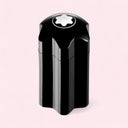 Black Montblanc Emblem Eau de Toilette 100ml perfume bottle on a light pink background