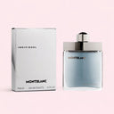 Montblanc Individuel Eau de Toilette 75ml perfume bottle and packaging on a light pink background