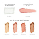 NARS Light Reflecting™ Ultimate Face Palette Limited Edition swatches including setting powder, blush, and eyeshadow on a white background.