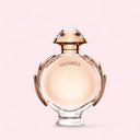 Paco Rabanne Olympéa Eau de Parfum 50ml perfume bottle on a light pink background