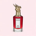 Penhaligon's The World According to Arthur Eau de Parfum 75ml perfume bottle with dragon design on a pink background
