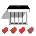 Chanel ROUGE ALLURE VELVET NUIT BLANCHE  lipstick set with four shade swatches on a white background