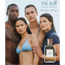 Polo Earth Ralph Lauren perfume advertisement with four models and a bottle.