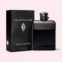 Ralph Lauren Ralph's Club Eau de Parfum 100ml perfume bottle and packaging on a light pink background