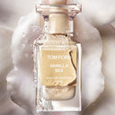 BEAUTE KNOWS Light beige Tom Ford Vanilla Sex Eau De Parfum 50ml perfume bottle on a textured white background