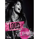 Pink Tommy Hilfiger Loud For Women Eau de Toilette 75ml perfume bottle with a woman in the background, featuring the text 'Get Loud'.