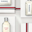 Tommy Hilfiger perfume bottles with branding on a white background