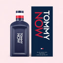 Tommy Hilfiger Tommy Now Eau de Toilette 100ml spray bottle and packaging on a light pink background