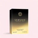 Versace Crystal Noir Eau de Toilette 30ml perfume packaging on a light pink background