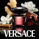 Versace Crystal Noir Eau de Toilette 30ml perfume bottle with decorative elements on a dark background