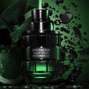 Viktor & Rolf Spicebomb Night Vision Eau de Toilette 90ml perfume bottle with green light on a dark green background
