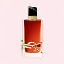 YSL Yves Saint Laurent Libre Le Parfum 90ml perfume bottle with gold accents on a light pink background